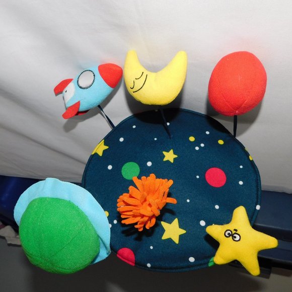 IKEA Klappa MOBILE Crib Child Ceiling Hanging Planets Star Moon Rocket Space - Picture 2 of 4